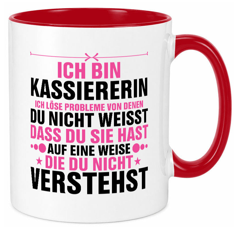 Löse Probleme: Kassiererin v2 lustiger Spruch Geschenk Humor Geschenkidee Tasse