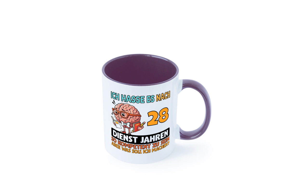 28 Dienstjahre | Arbeit Kompetent Geschenkidee Kollegen Büro Humor Tasse