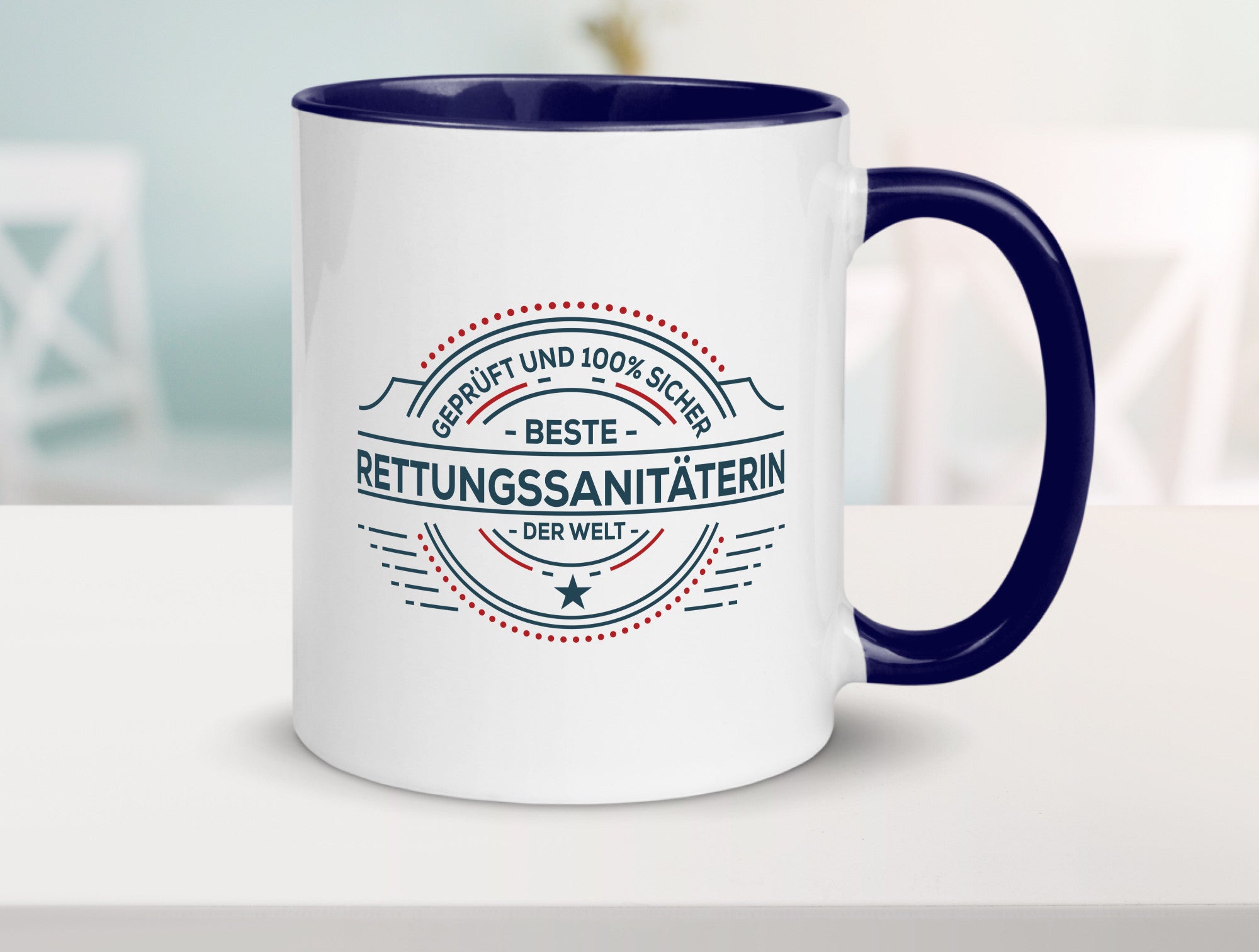 Geprüft und sicher: Rettungssanitäterin | Sanitäter Geschenkidee Humor Tasse