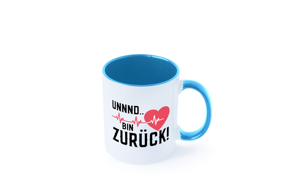 Bin zurück | Herzschlag Reanimation Puls Arzt Klinik Geschenk Humor Tasse