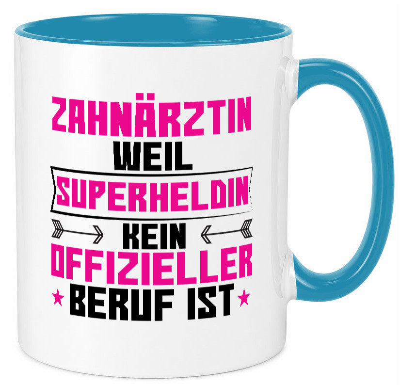 Superheldin Zahnärztin | Zahnmedizin Beruf Geschenkidee Arbeit Kollegen Büro Tasse