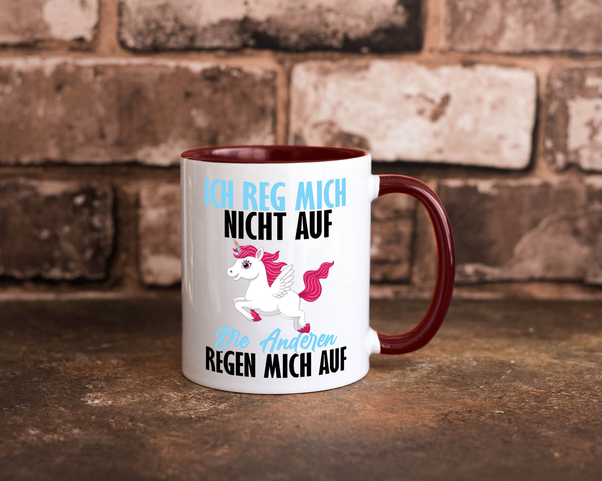 Ich reg mich nicht auf lustiger Spruch Geschenk Humor Geschenkidee Tasse