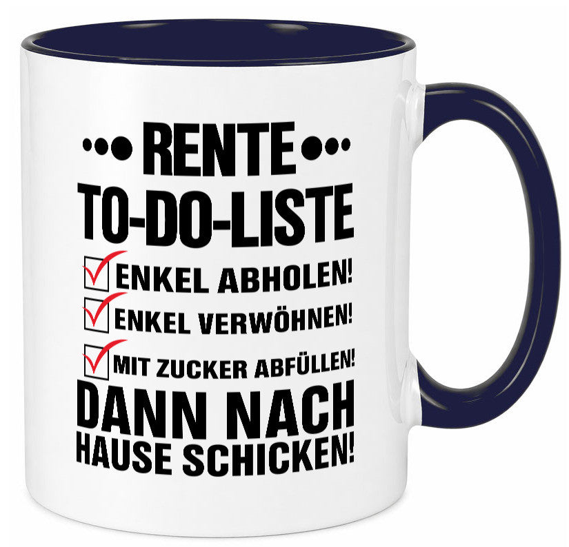 Rente To-Do-Liste | Rentner Tasse Enkel verwöhnen Geschenk Ruhestand Jubiläum
