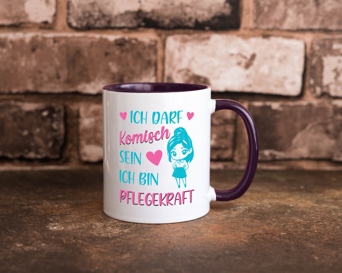 Ich darf komisch sein | Pflegekraft Geschenkidee Humor Tasse