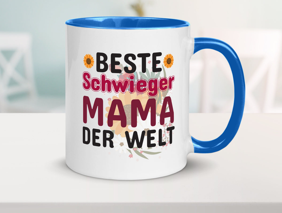 Beste Schwiegermama | Schwiegermutter Tasse Blumen Humor Familie Geschenkidee