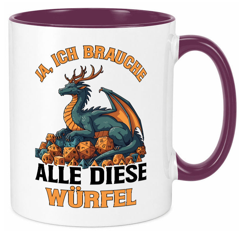 Ja ich brauche alle diese Würfel | Drache Rollenspiel v2 Geschenk Humor