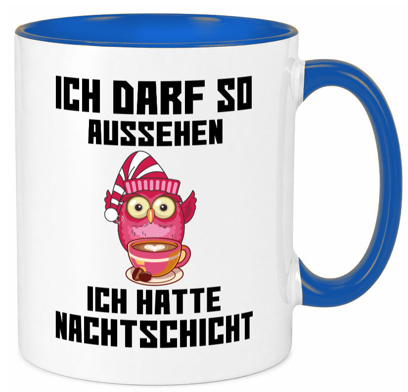 Nachtschicht Eule | Spruch Arbeit müde Nachtjob Geschenkidee Kollegen Büro Tasse