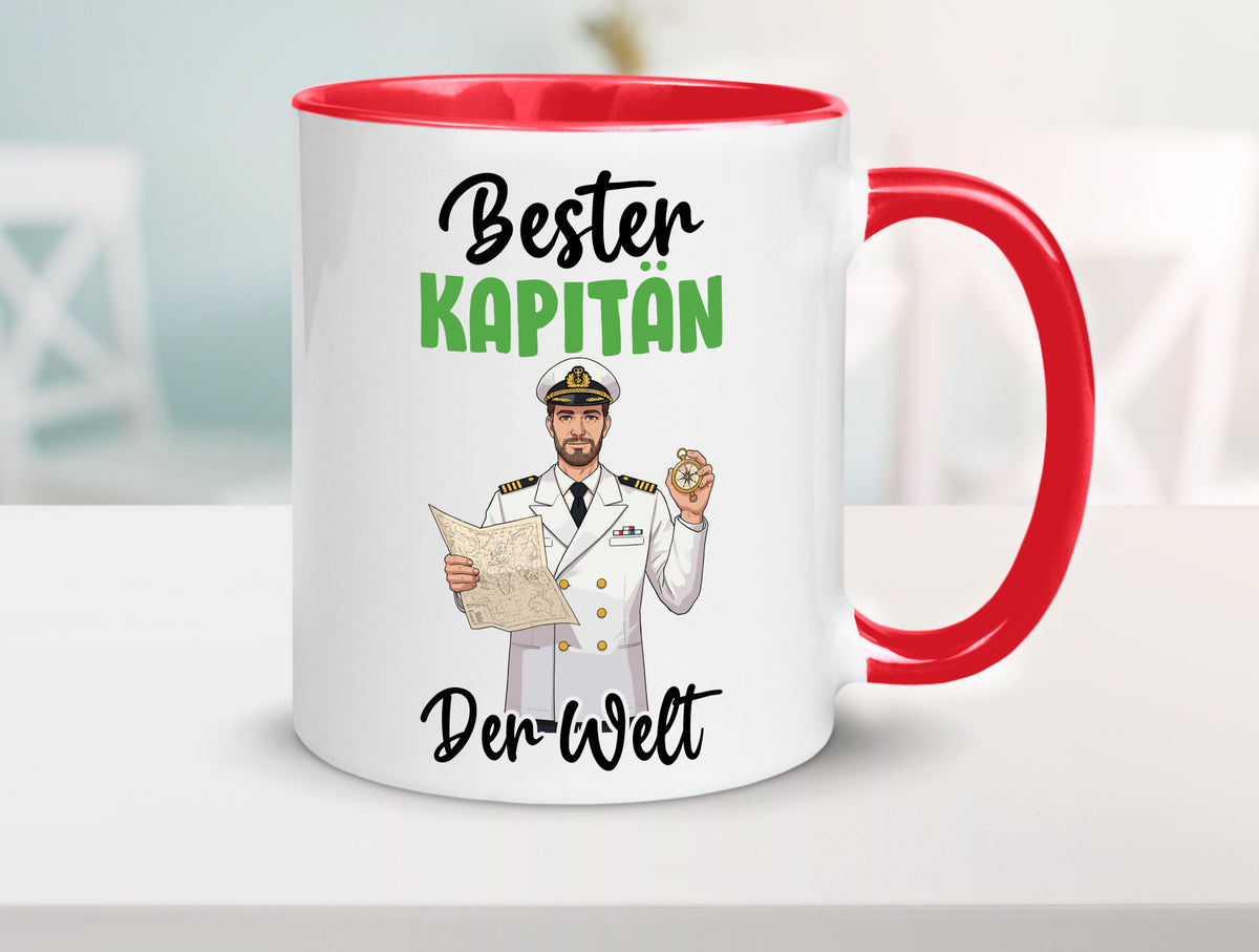 Bester Kapitän | Schiffskapitän Schiff v2 Geschenk Humor Geschenkidee lustiger Tasse