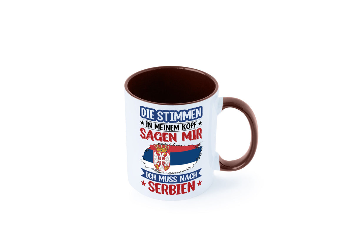 Serbien | Urlaub Stimmen in meinem Kopf Traumland v2 Geschenk Humor Tasse