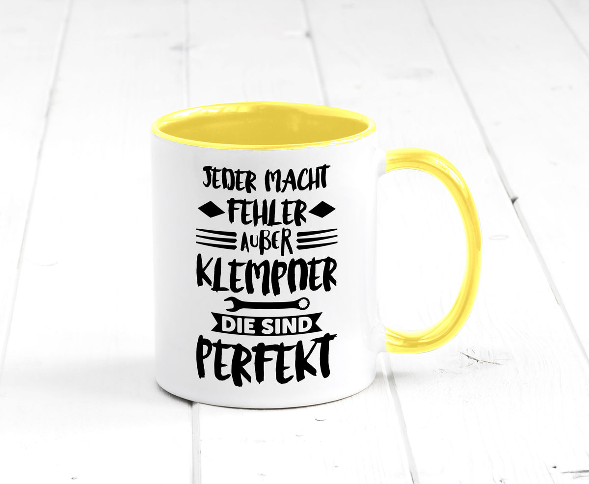 Jeder macht fehler nur Klempner sind Perfekt Humor Geschenkidee Tasse