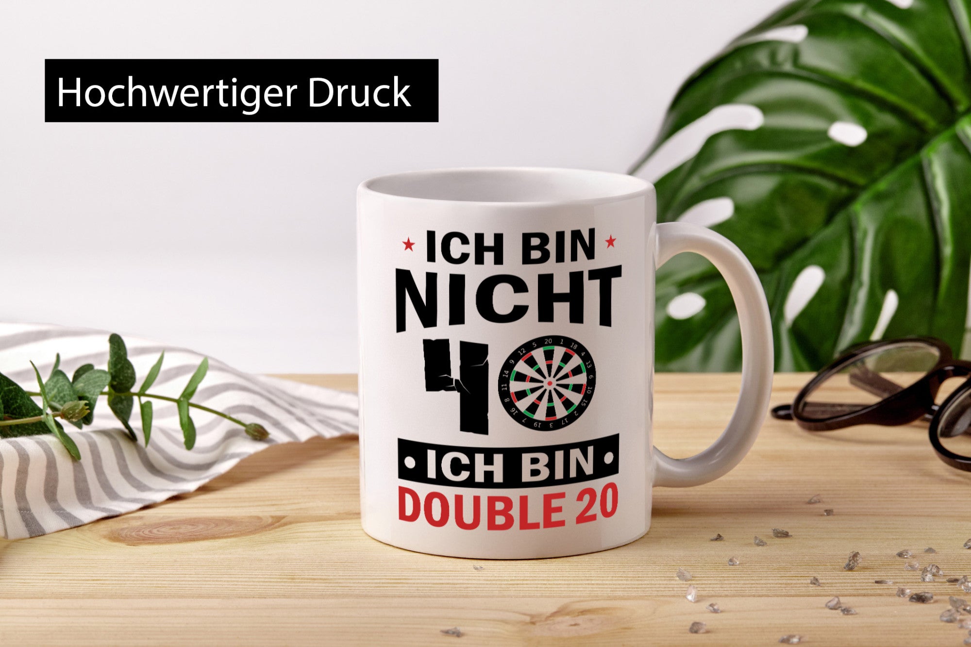 Ich bin nicht 40 Double 20 | Dart Spieler Geschenkidee Humor Tasse