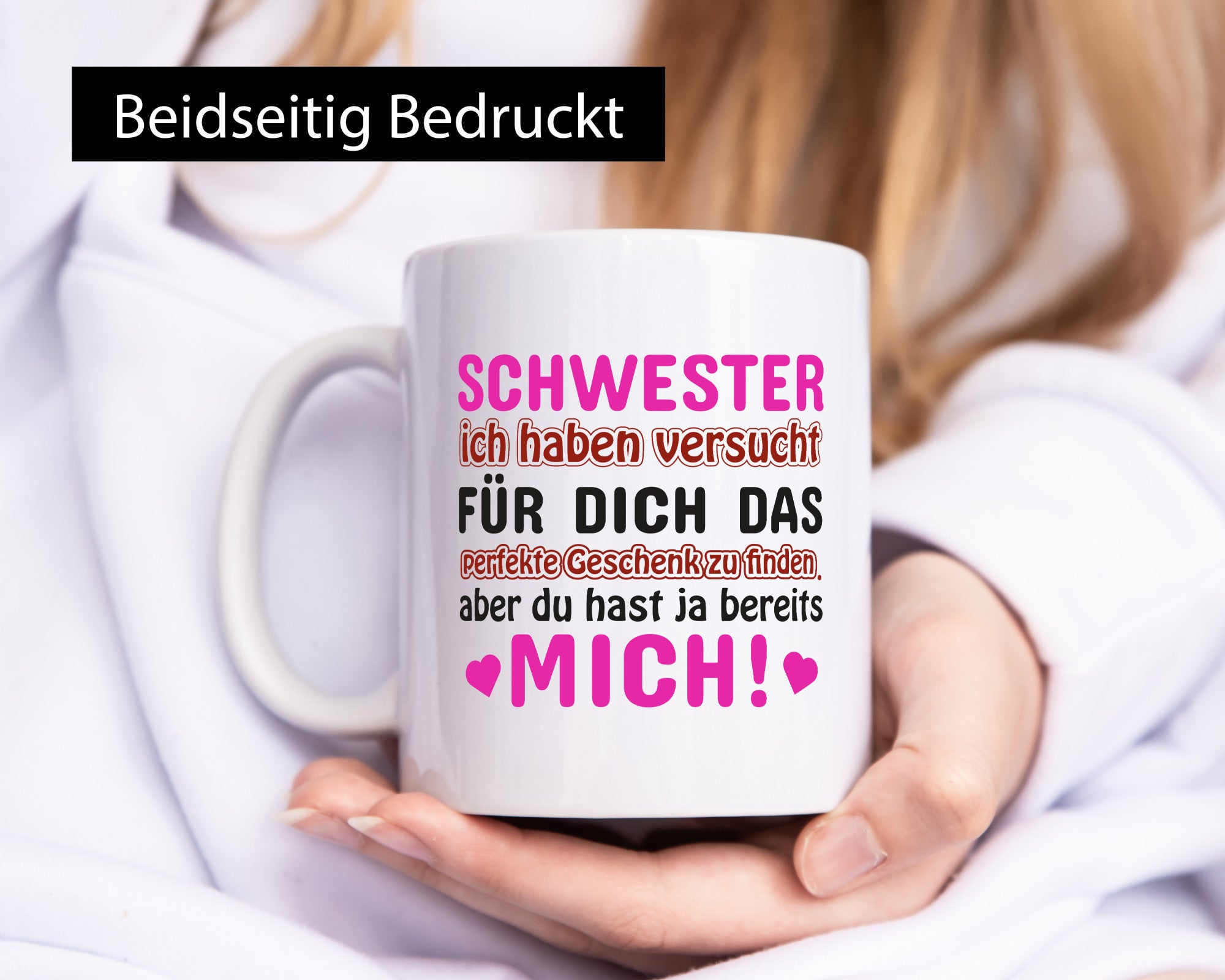 Schwester Tasse | lustiger Spruch Geschwisterliebe Geschenkidee Humor