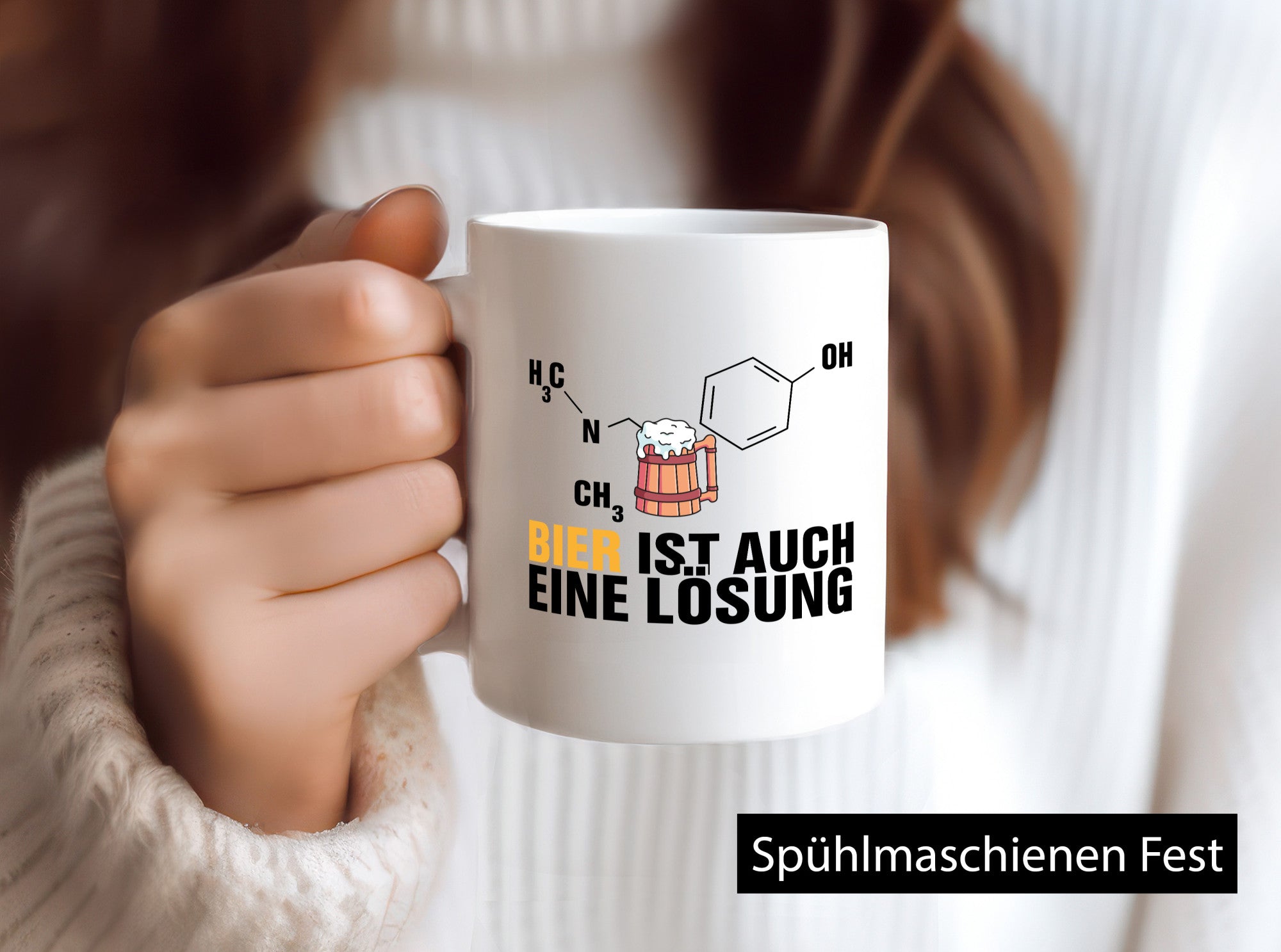 Bier Lösung lustig Humor Geschenkidee Geschenk Tasse