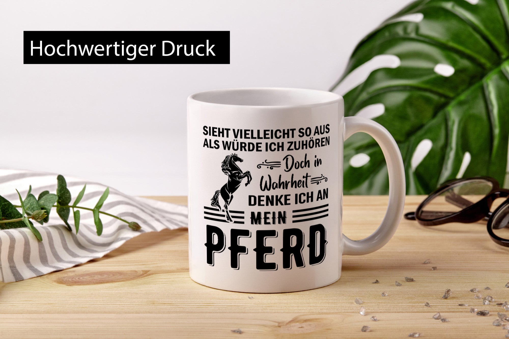 Ich hör dir nicht zu denke an mein Pferd | Reiten Humor Geschenkidee Tasse
