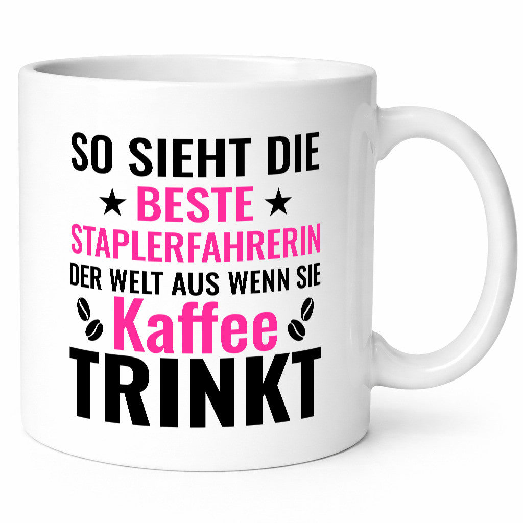 Kaffee trinkt: Staplerfahrerin | Gabelstapler Geschenk Humor Geschenkidee