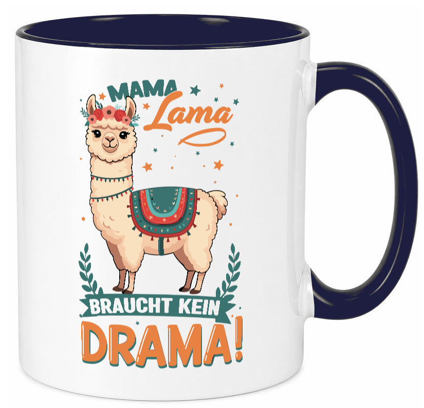 Mama Lama braucht kein Drama | Muttertag Humor Familie Geschenkidee Tasse