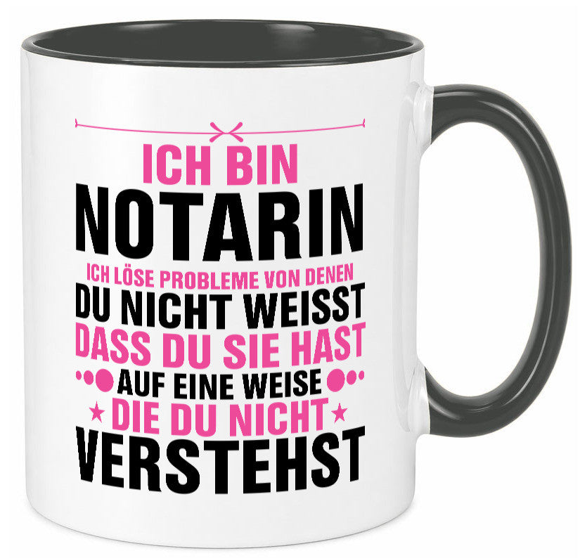 Löse Probleme: Notarin | Juristin v2 lustiger Spruch Geschenk Humor Tasse