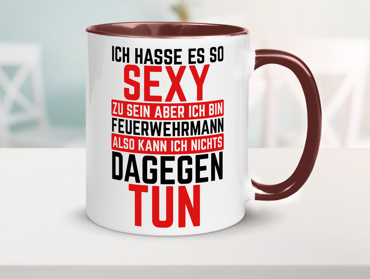 Sexy Feuerwehrmann | Helden Flammen Brandeinsatz lustig Humor Geschenkidee Tasse