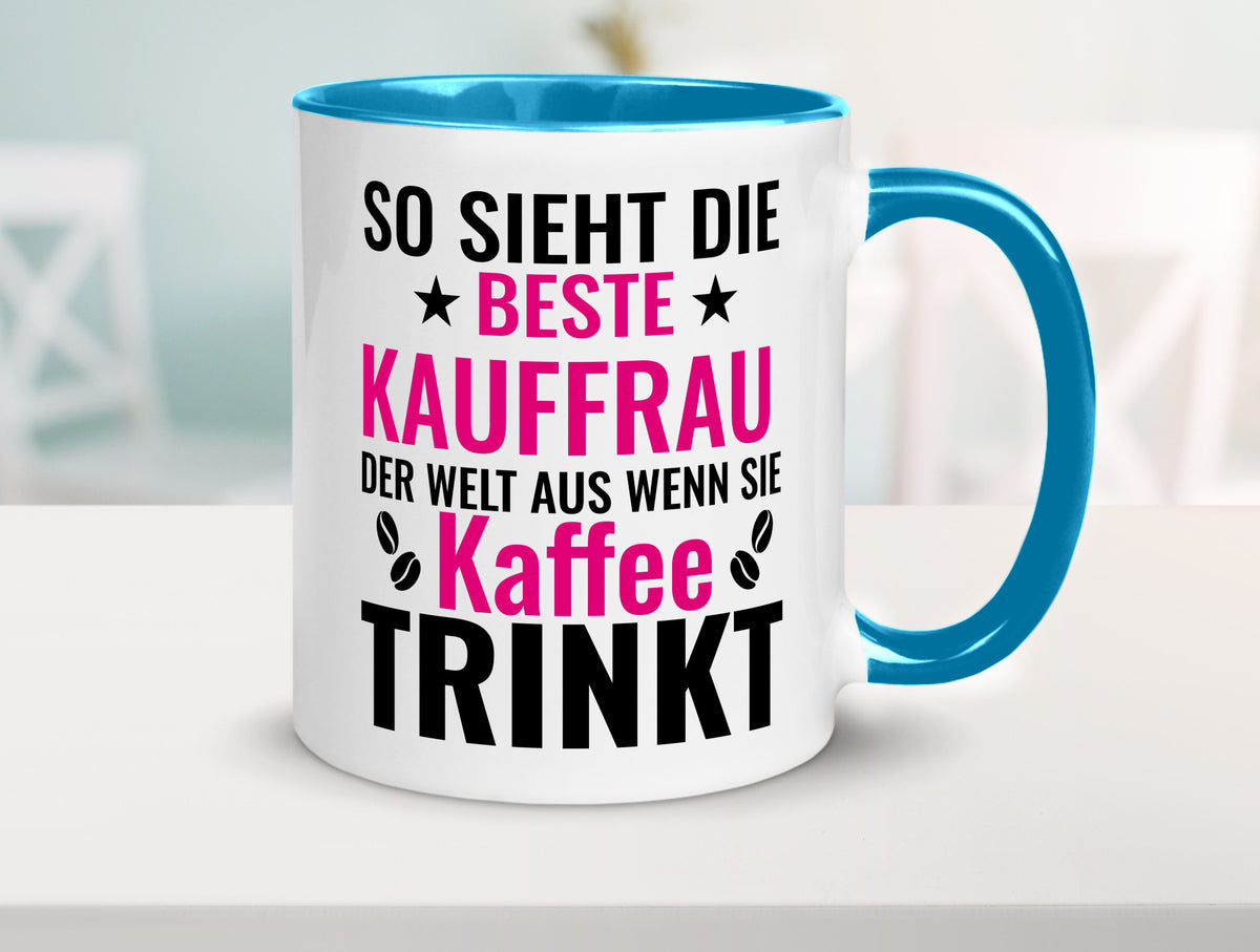 Kaffee trinkt: Kauffrau | Kauffrauen lustiger Spruch Geschenk Humor Tasse
