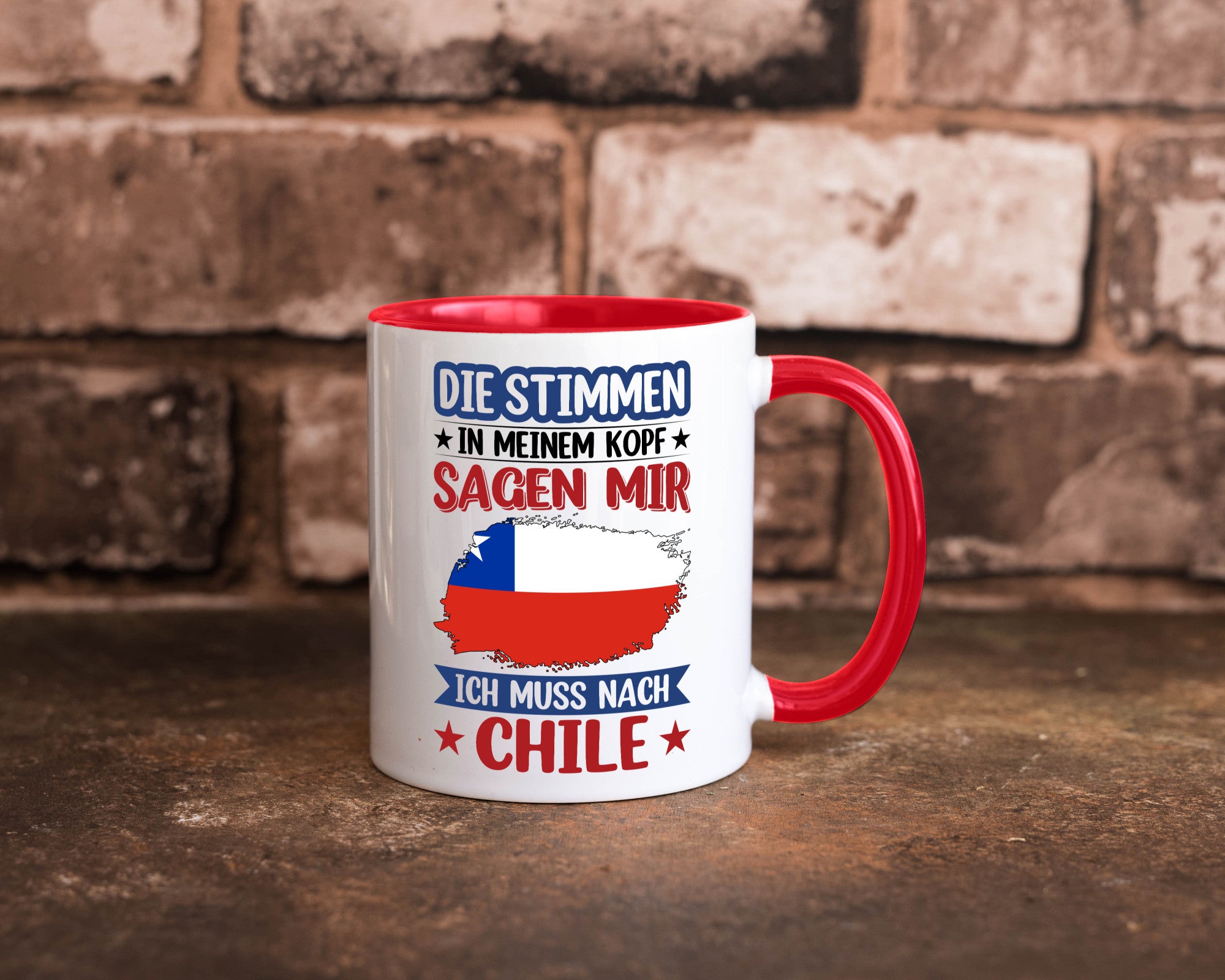 Chile | Urlaub Stimmen in meinem Kopf Traumland Geschenkidee Humor Tasse