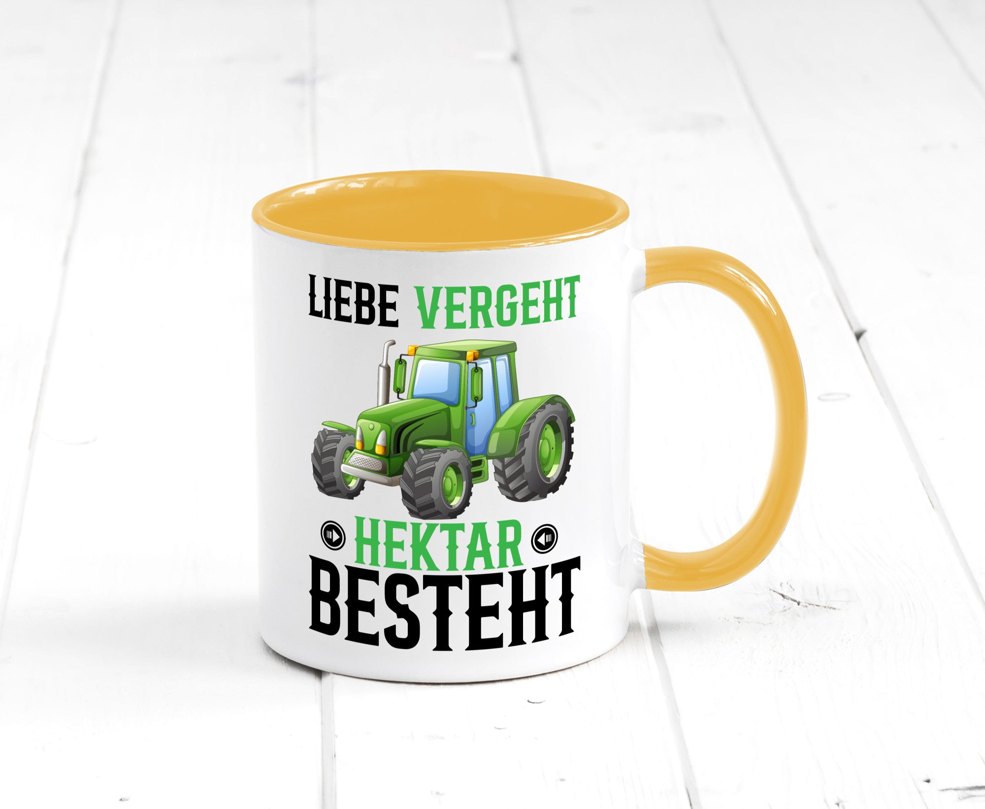 Liebe vergeht Hektar besteht | Traktor Bauer landwirt Humor Geschenkidee Tasse