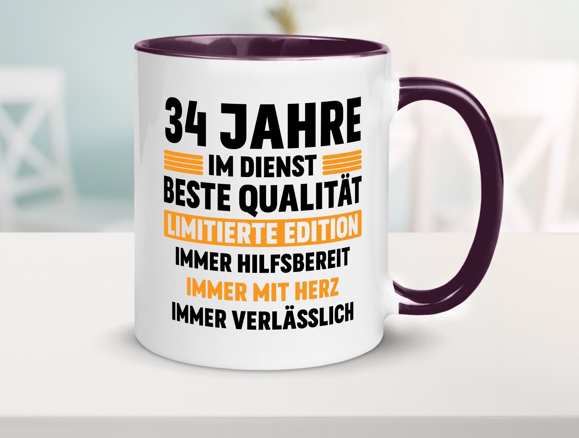 34 Jahre im Dienst | Jubiläum Arbeit v2 Humor Kollegen Büro Geschenkidee Tasse