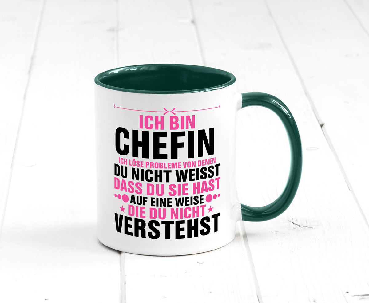 Löse Probleme: Chefin | Führungskraft Vorgesetzte lustiger Spruch Geschenk Tasse
