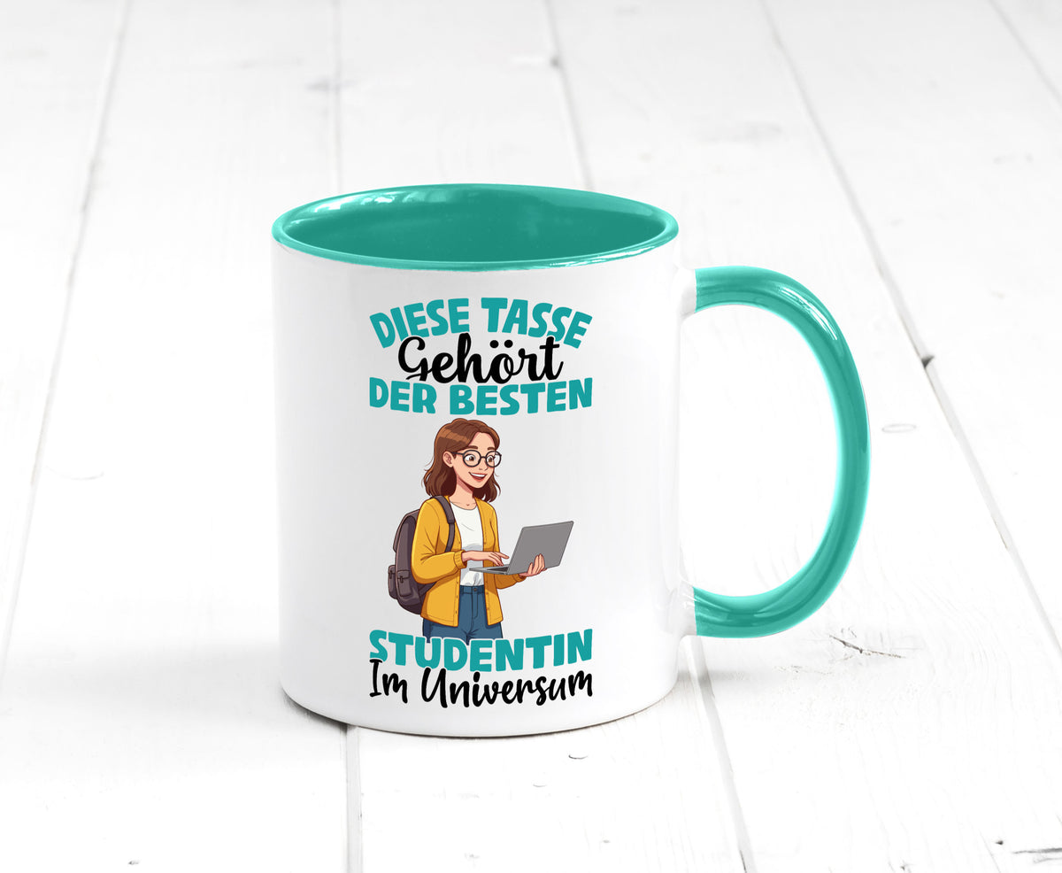 Im Universum: Studentin | Uni Studium Universität Geschenk Humor Geschenkidee Tasse