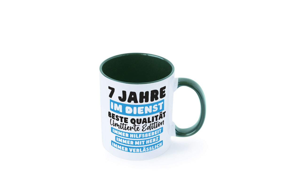 7 Jahre im Dienst | Jubiläum Arbeit v6 lustig Kollegen Büro Geschenk Tasse