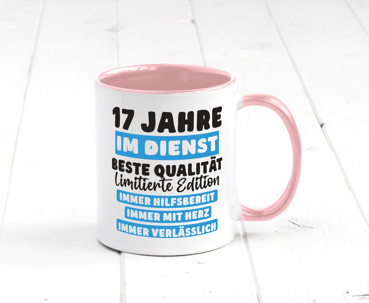 17 Jahre im Dienst | Jubiläum Arbeit v6 Humor Kollegen Büro Geschenkidee Tasse