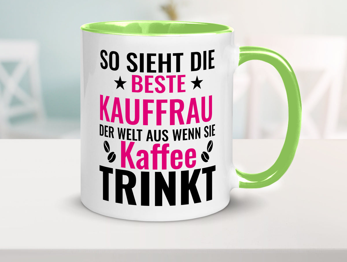 Kaffee trinkt: Kauffrau | Kauffrauen lustiger Spruch Geschenk Humor Tasse