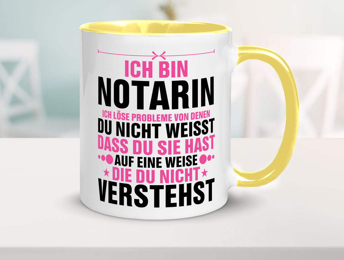 Löse Probleme: Notarin | Juristin v2 lustiger Spruch Geschenk Humor Tasse