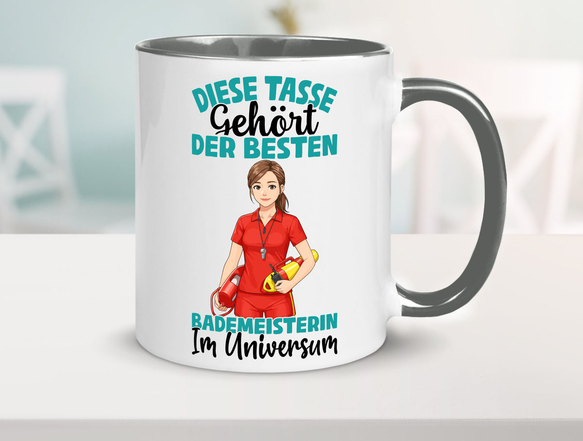 Im Universum: Bademeisterin | Schwimmmeisterin Geschenk Humor Geschenkidee Tasse