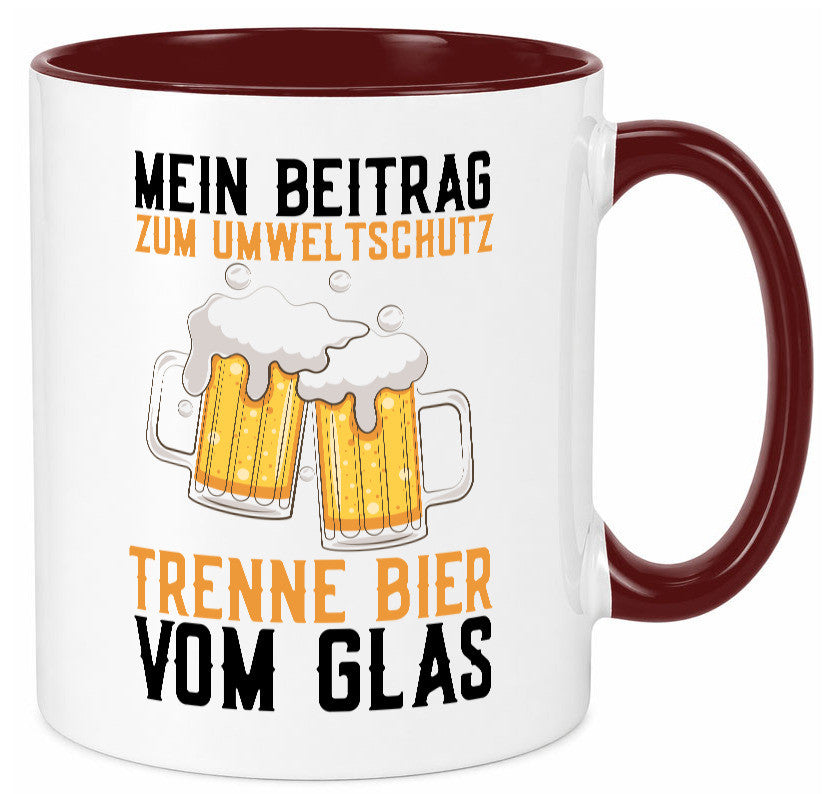 Beitrag zum Umweltschutz | Biertrinker Party Pils lustiger Spruch Geschenk Tasse