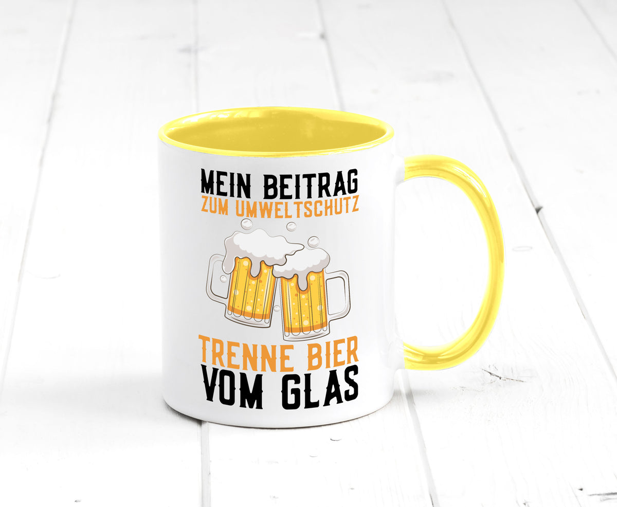 Beitrag zum Umweltschutz | Biertrinker Party Pils lustiger Spruch Geschenk Tasse