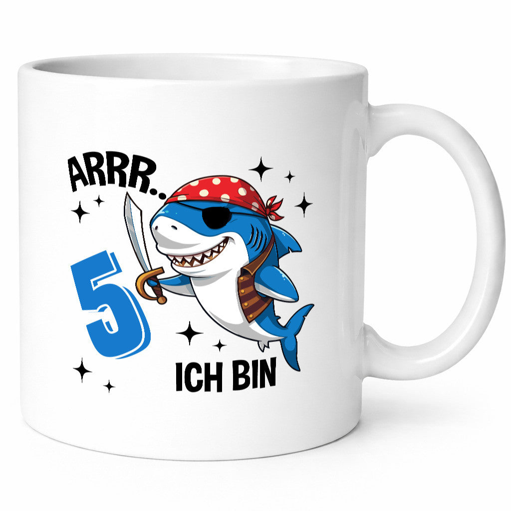 5. Geburtstag | 5 Jahre Arr Pirat Hai Piraten Humor Geschenkidee Tasse