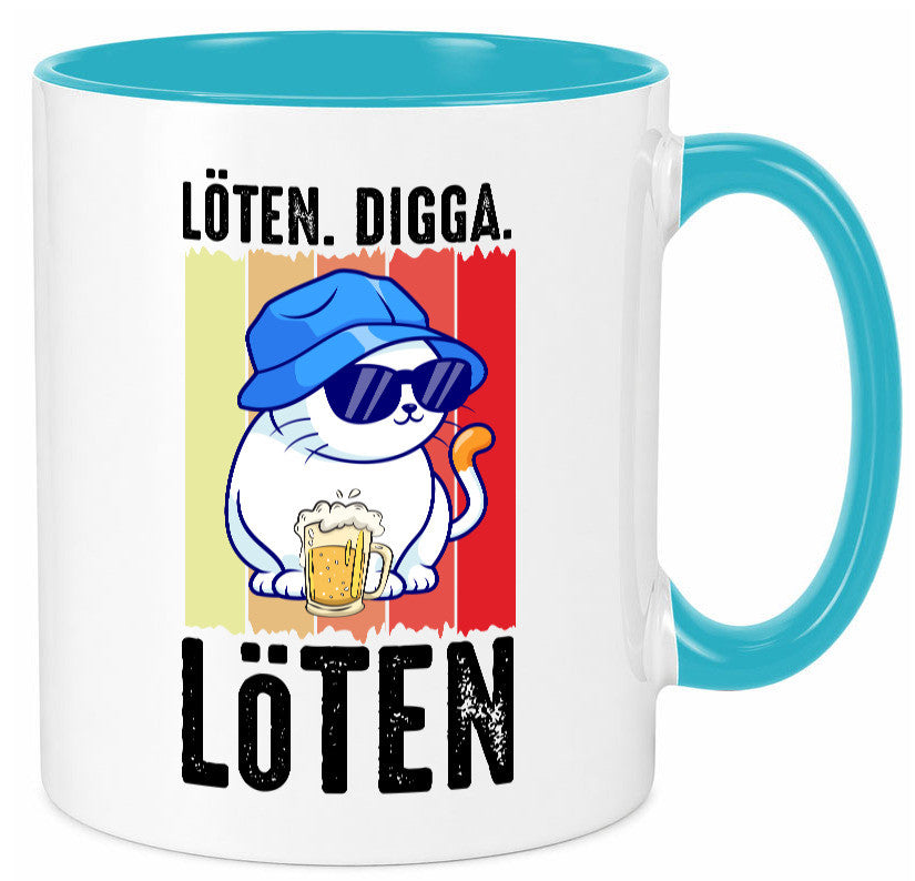 Löten Digga | Katze mit Bier Bierkatze Geschenk Tierliebhaber Humor lustiger