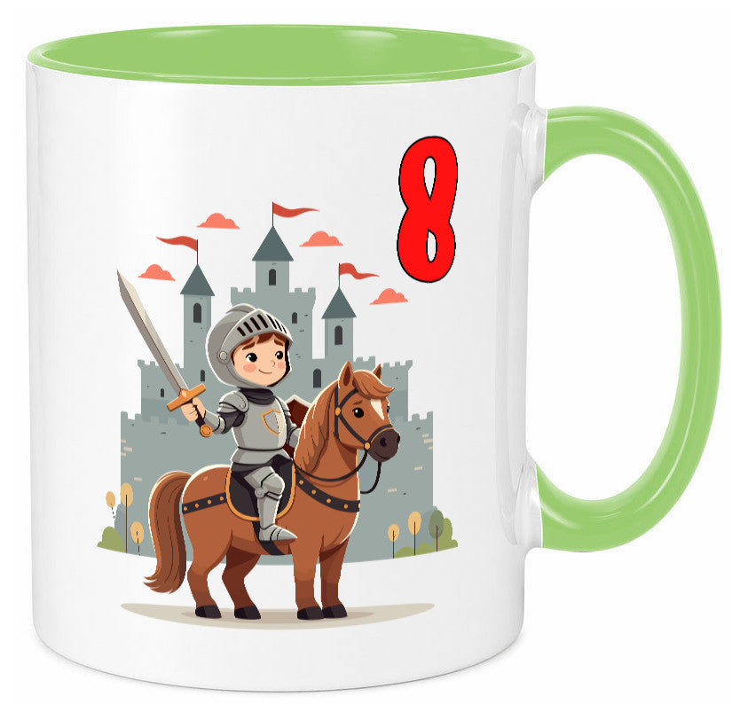 8. Geburtstag | 8 Jahre Ritter Junge Schloss Geschenk Geschenkidee lustiger Tasse