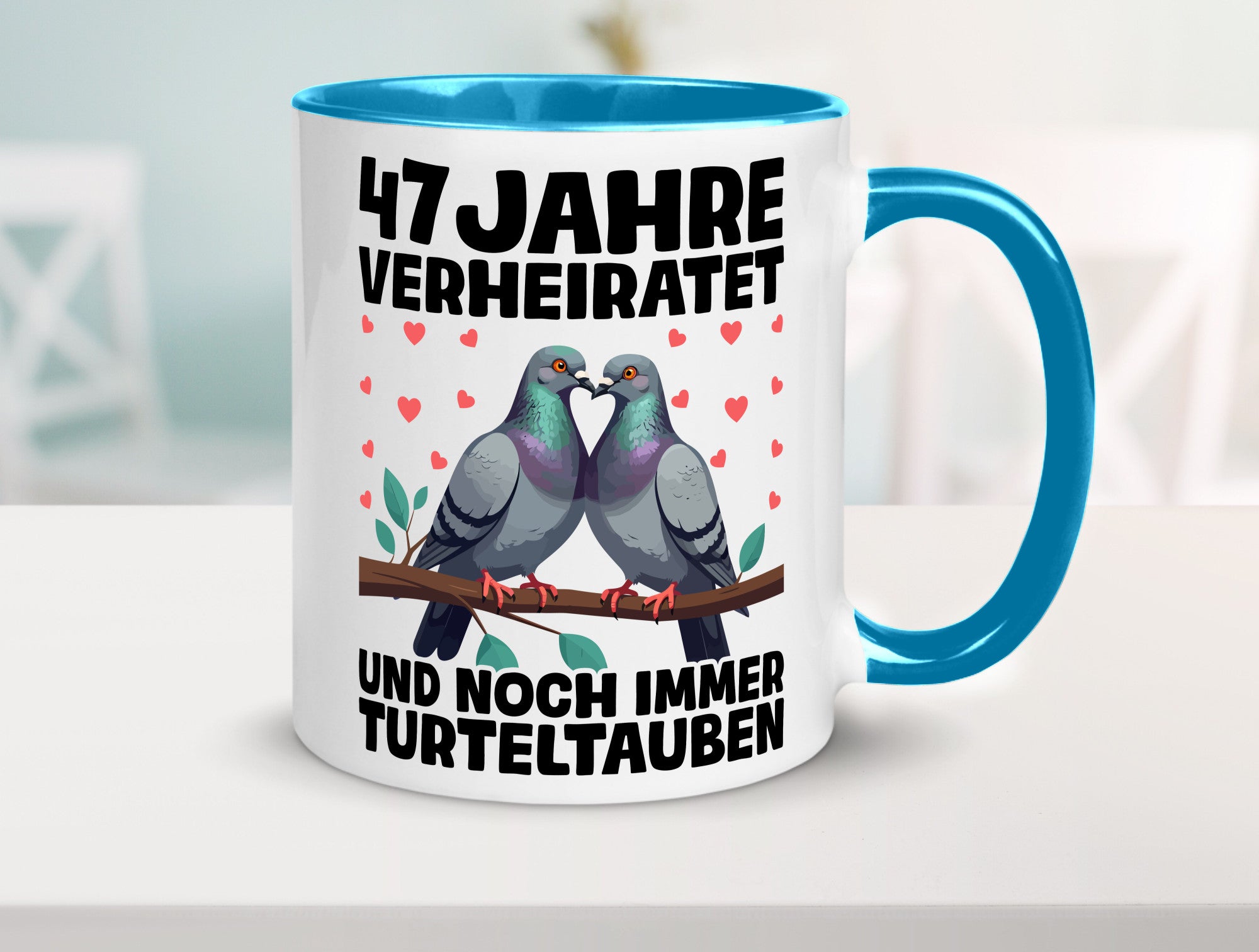 47 Jahre verheiratet | Turteltauben Ehe Ehepaar Humor Geschenkidee Tasse