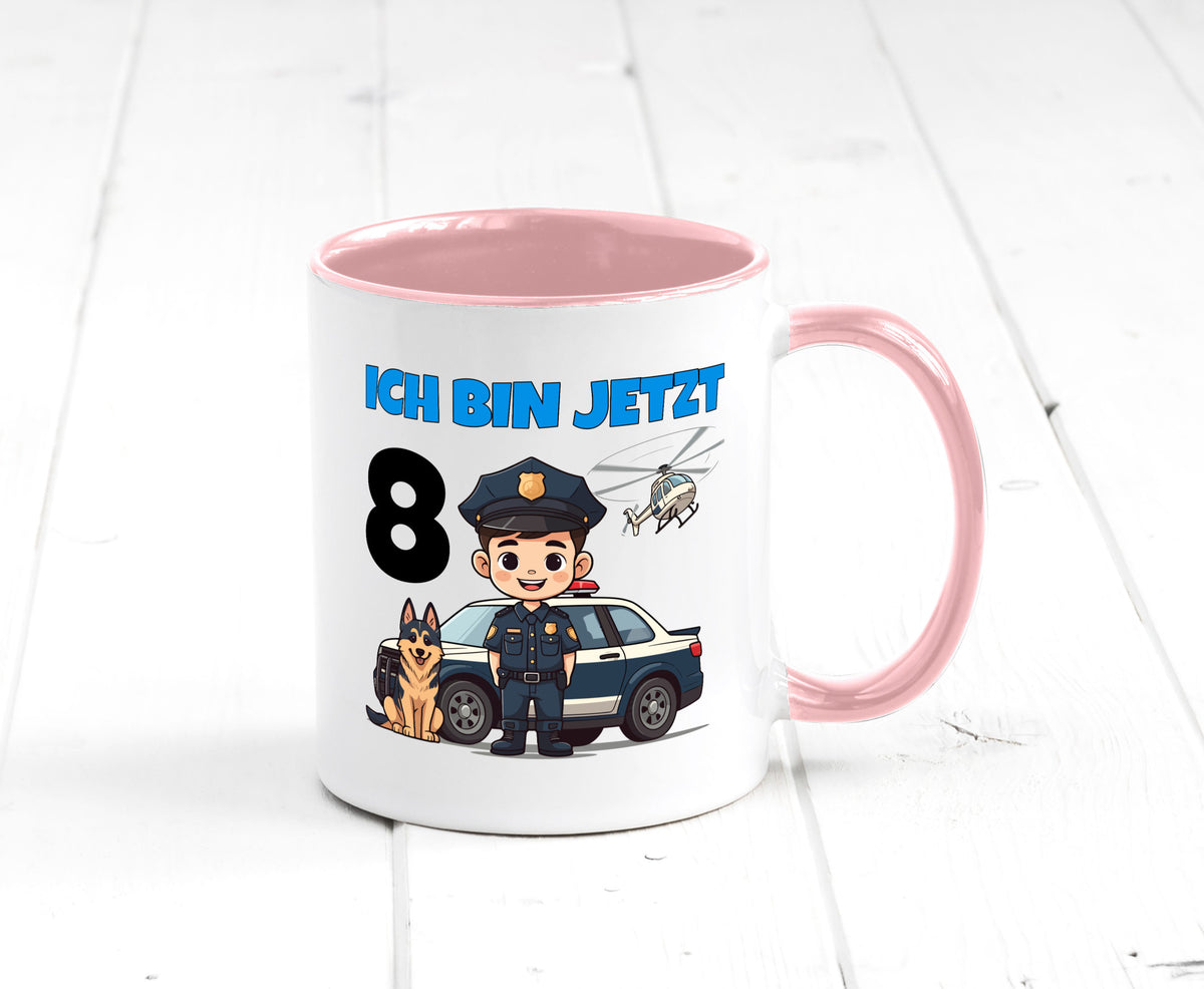 8. Geburtstag | 8 Jahre Polizei Kind Polizeiauto lustig Geschenkidee Geschenk Tasse