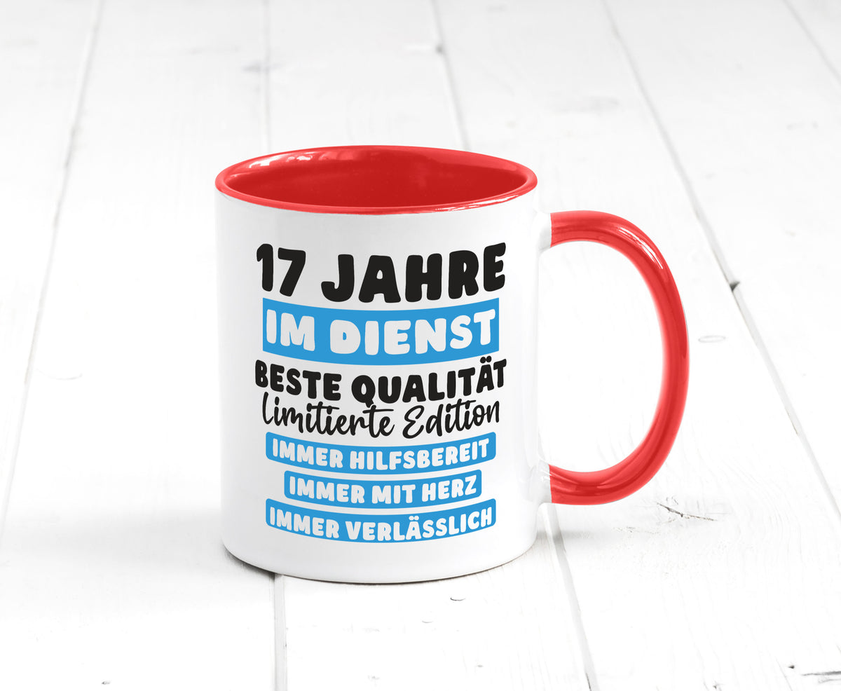 17 Jahre im Dienst | Jubiläum Arbeit v6 Humor Kollegen Büro Geschenkidee Tasse