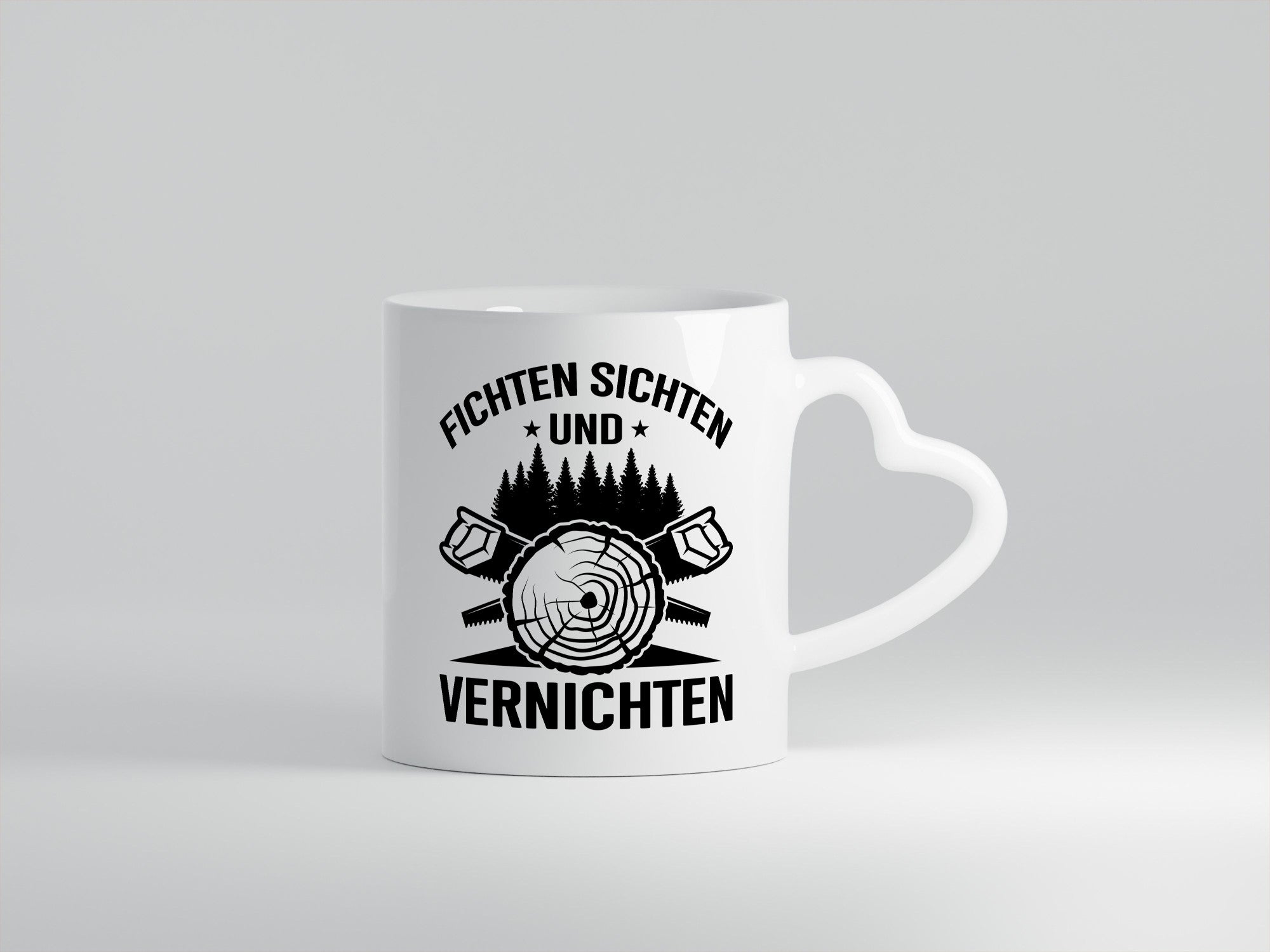 Fichten sichten und Vernichten | Waldarbeiter Holz lustig Arbeit Kollegen Büro