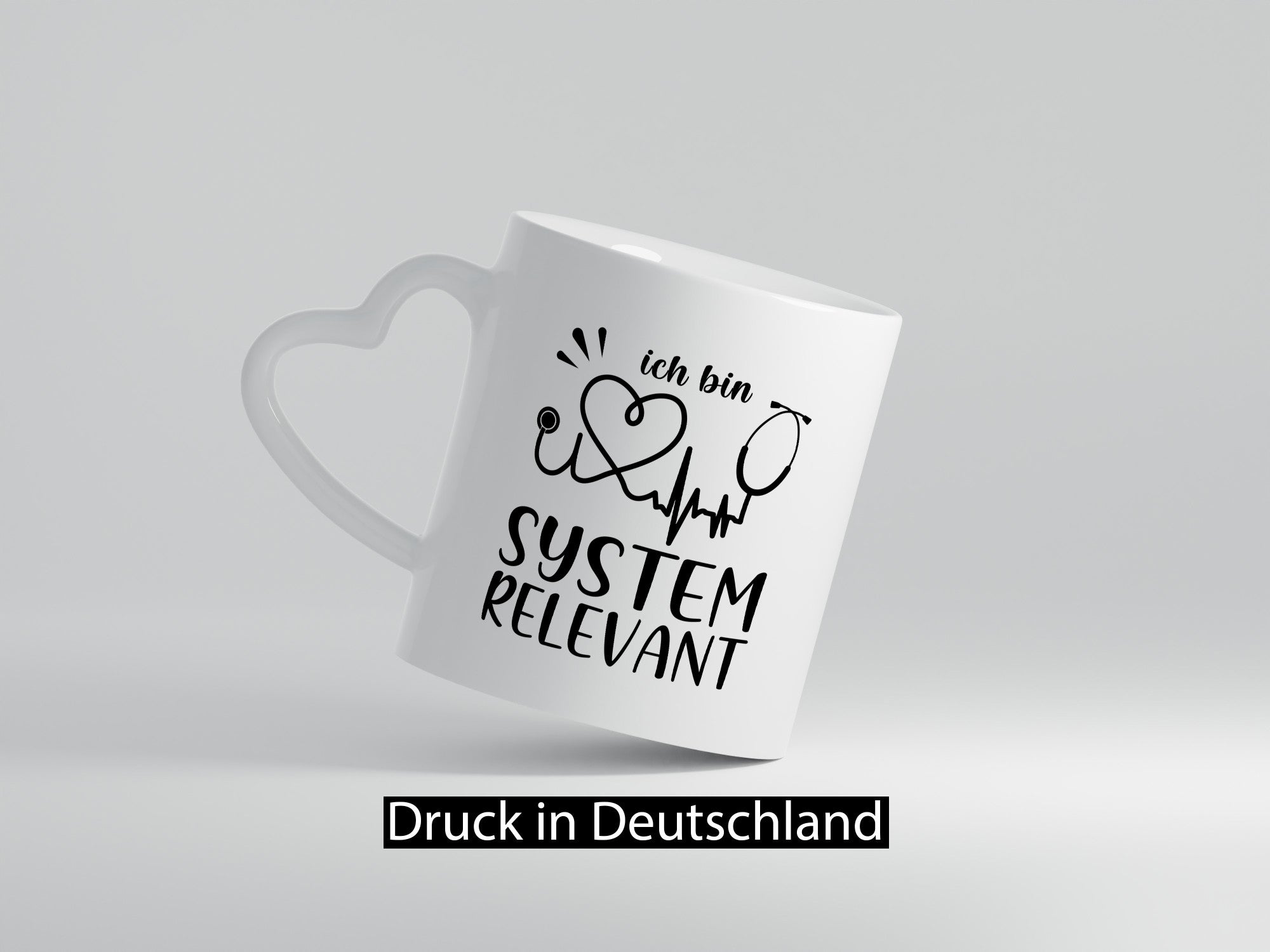Systemrelevant | Herzschlag Stethoskop Herz Humor Geschenkidee Tasse