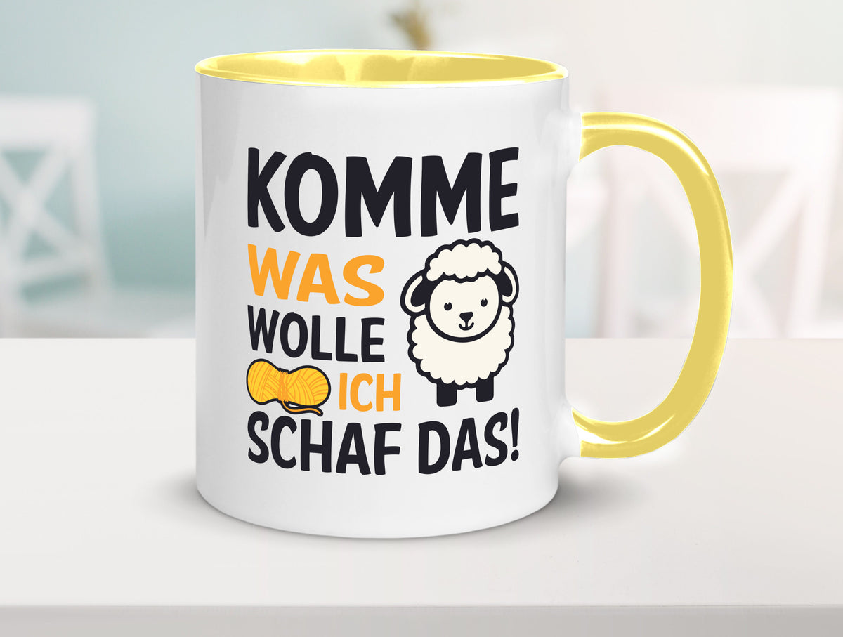 Komme was wolle, ich schaf das | Wolle Humor Geschenkidee Tasse