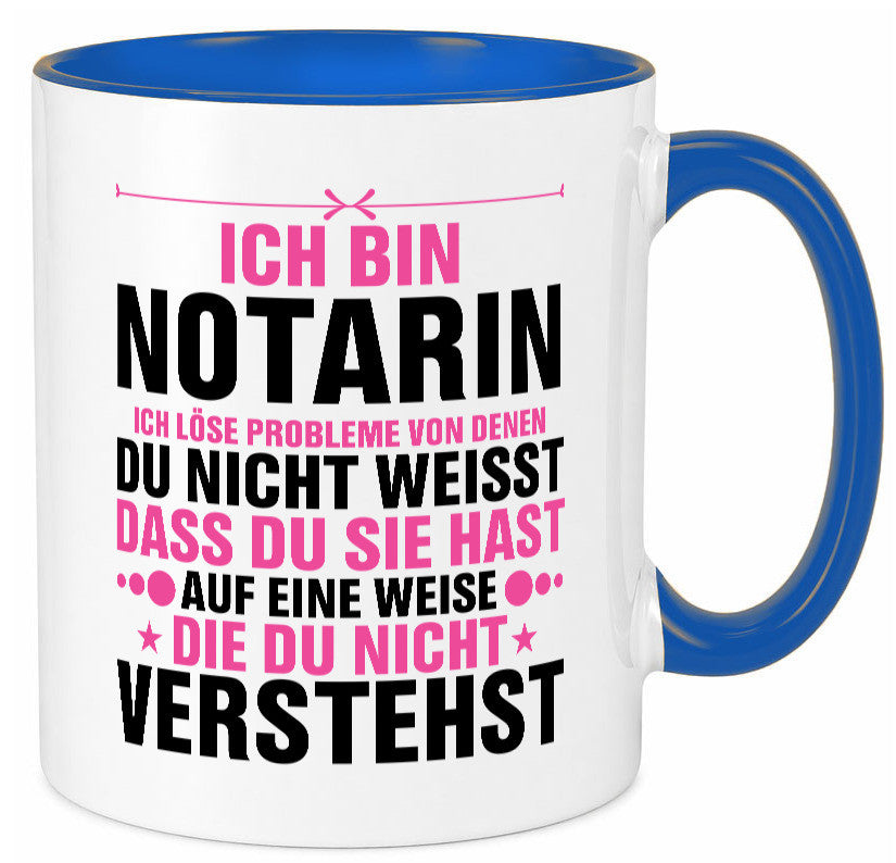 Löse Probleme: Notarin | Juristin v2 lustiger Spruch Geschenk Humor Tasse