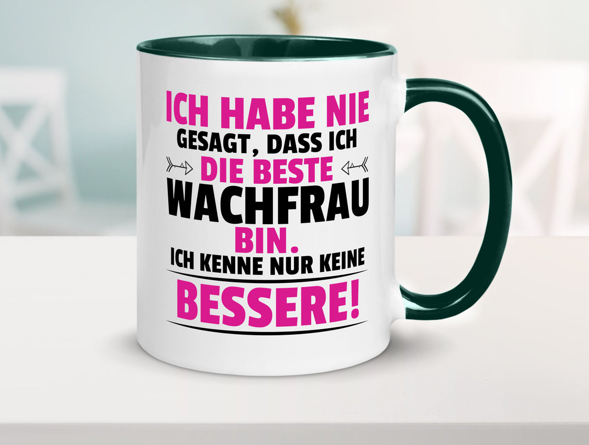 Die Beste Wachfrau | Wachpersonal Nachtwächter lustig Humor Geschenkidee Tasse