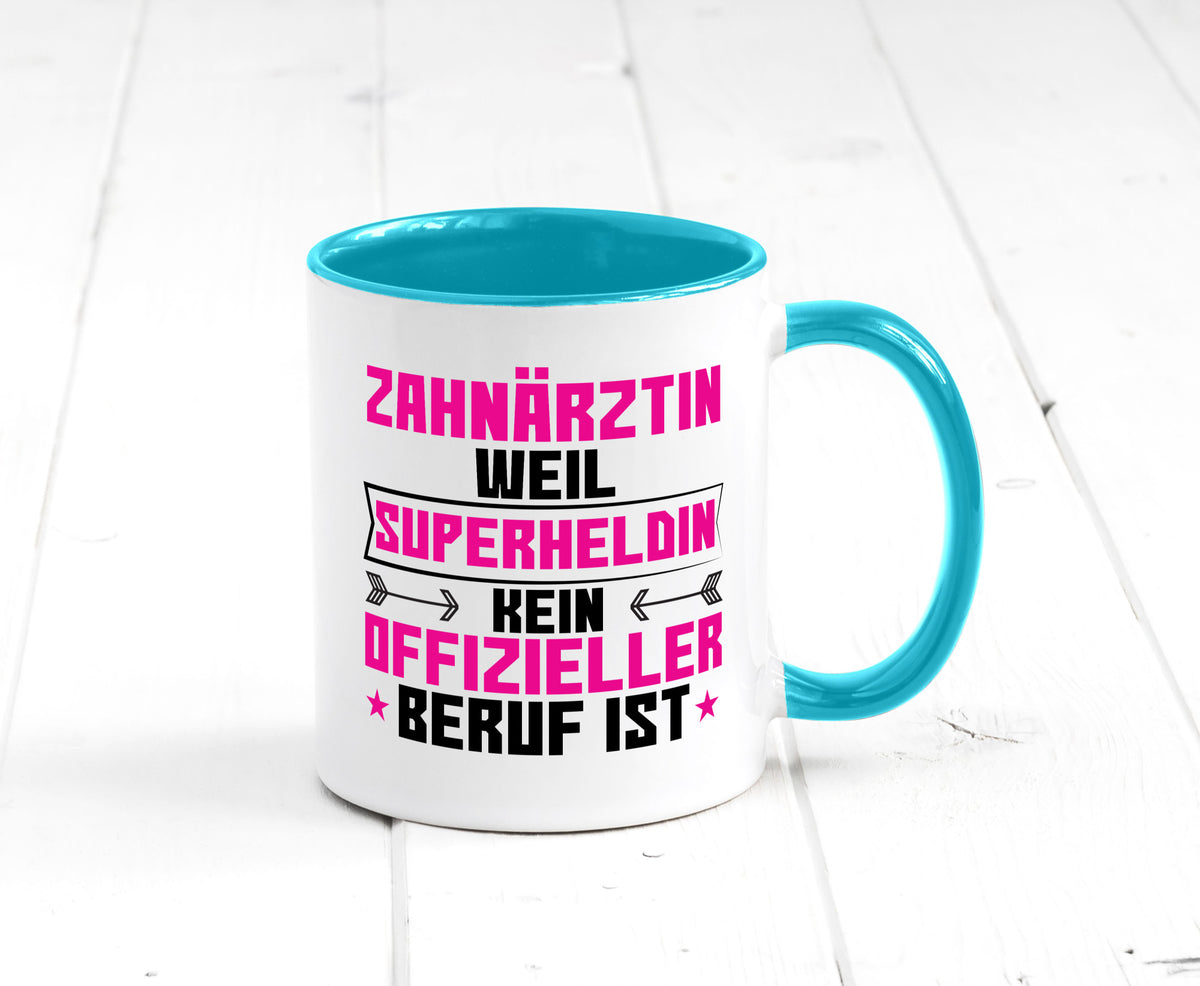 Superheldin Zahnärztin | Zahnmedizin Beruf Geschenkidee Arbeit Kollegen Büro Tasse