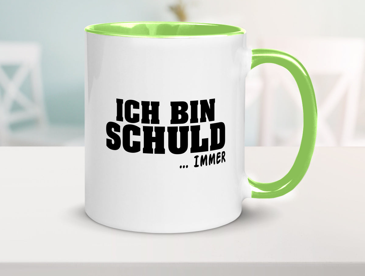Ich bin Schuld | Schwarze Schaff lustig Humor Geschenkidee Geschenk Tasse