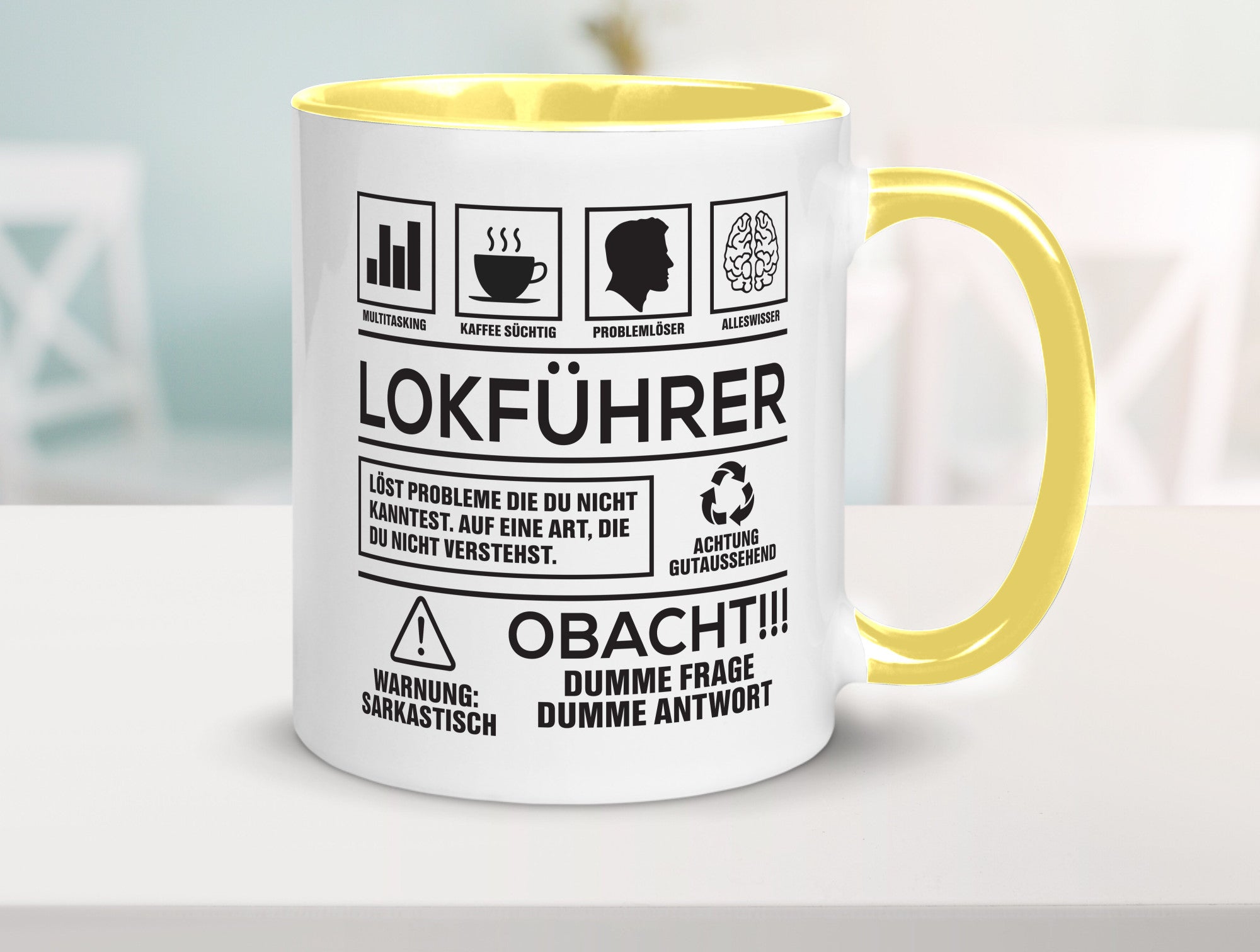 Achtung Probleme Lokführer | Zug Beruf lustiger Spruch Geschenk Arbeit Kollegen