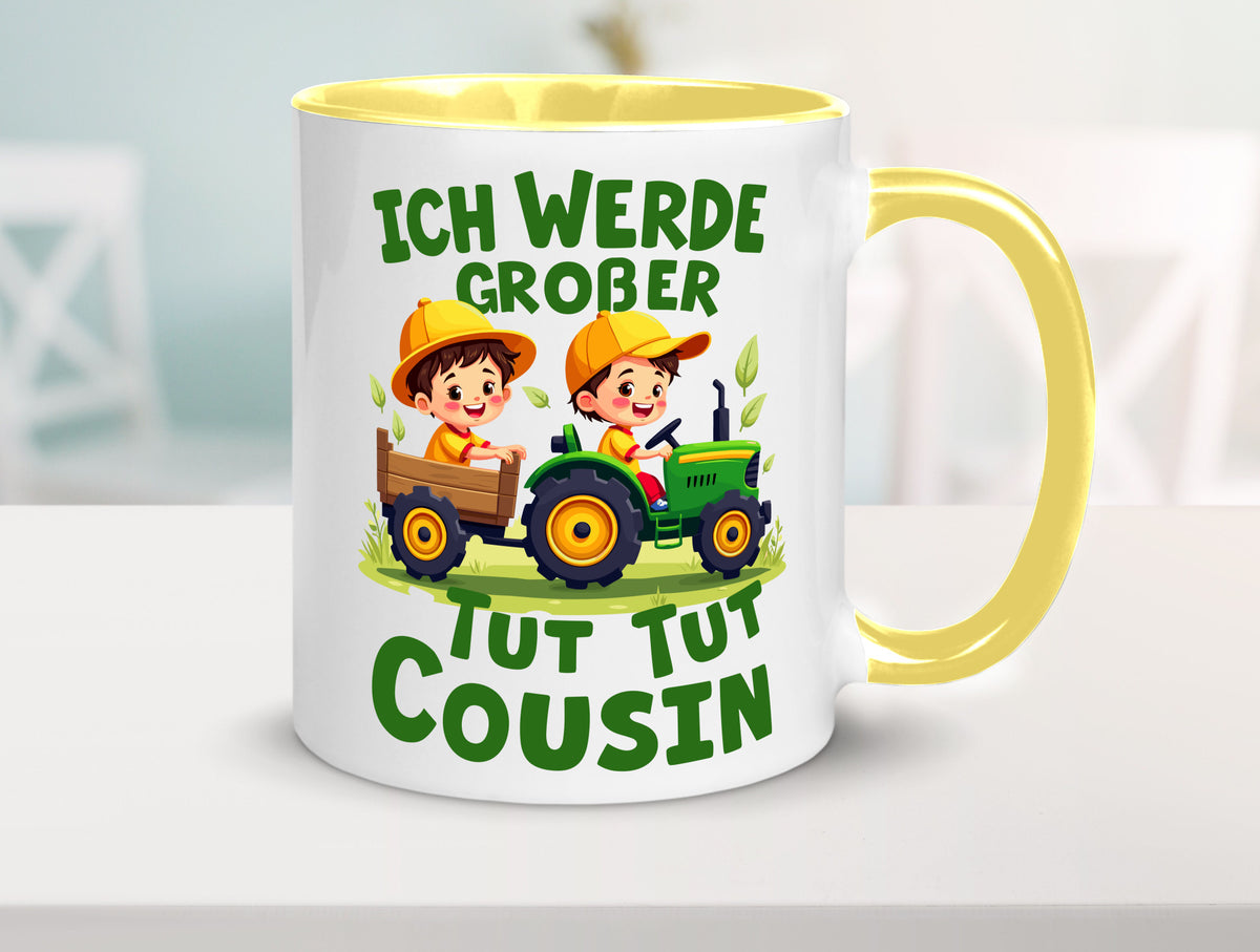 Ich werde Großer Cousin | Familie Bauer lustiger Spruch Geschenk Geschenkidee Tasse